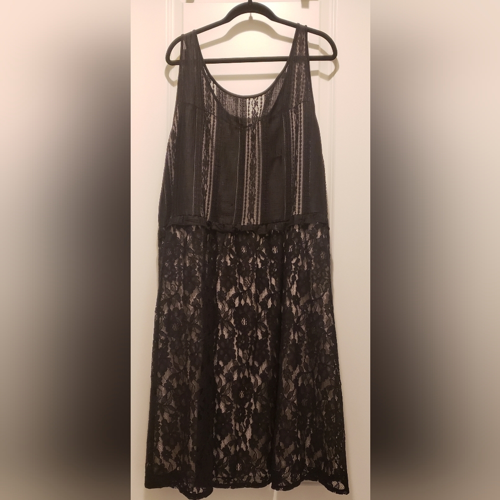 Lane Bryant Beige and Black Dress